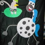 Patchworkdecke Pferd und Affe